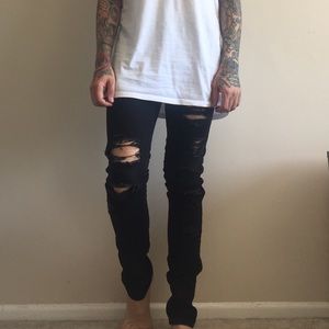 ⚡️ BLACK Ripped Skinny Jeans ⚡️ 28/34 BLACK H&M